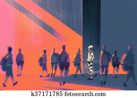 man walking to different way man walking to different way