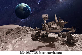 Mars rover. Elements of this image furnished by NASA