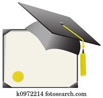 Mortarboard Graduation Cap & Diploma Certificate Mortarboard Graduation Cap & Diploma Certificate