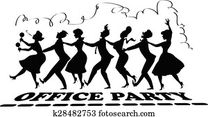 Office party silhouette