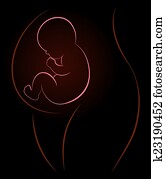 Pregnancy Baby Mother Symbol Black