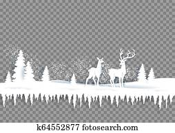 Winter paper landscape Winter paper landscape