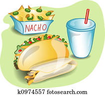 דוגמה, של, a, שלם, מקסיקני, ארוחת צהרים