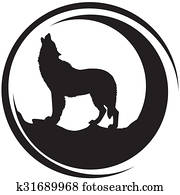 צללית, של, a, זאב