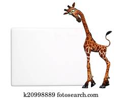 cartoon giraffe with a blank sign cartoon giraffe with a blank sign