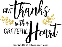 dar, obrigado, com, um, grato, coração