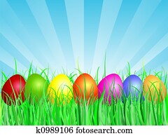 Easter eggs in grass Easter eggs in grass