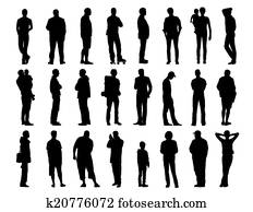 grande, jogo, de, homens, ficar, silhuetas, 1