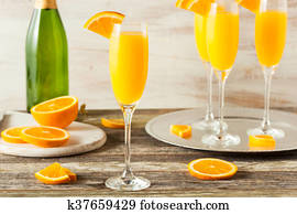 Homemade Refreshing Orange Mimosa Cocktails