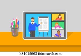 on-line ausbildung, virtuell, klasse, teleconference