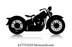silhouette of classic motorcycle silhouette of classic motorcycle