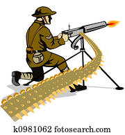 Soldier firing a gun Soldier firing a gun