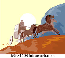 Stagecoach traveling in Stagecoach traveling in