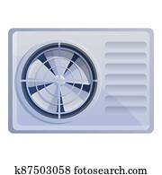Air conditioner ventilator icon, cartoon style Air conditioner ventilator icon, cartoon style