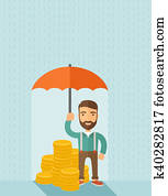Businessman with umbrella