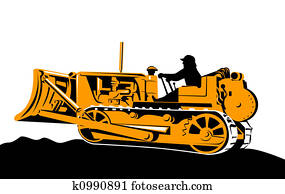 escavadora, vista lateral