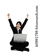 exitoso, mujer de negocios