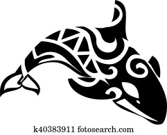 stylized killer whale stylized killer whale