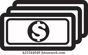 Vector Stack of Money Black Icon