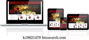 Website template on multiple devices Website template on multiple devices