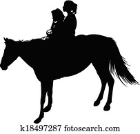 אחיות, ב, סוס, צללית, וקטור