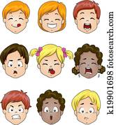 ילדים, ביטוי פרצופי