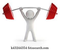 3d small people - Athlete lifting weights 3d small people - Athlete lifting weights