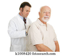 3º edad, médico, -, serio, examen