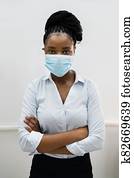 African American Woman Wearing Face Mask African American Woman Wearing Face Mask