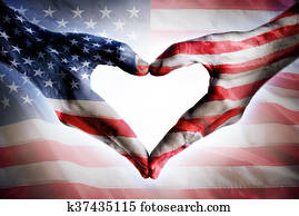 Love And Patriotism - Usa Flag