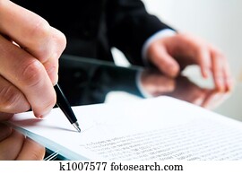 Signing business document Signing business document