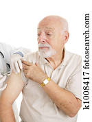 sênior, médico, -, vacinação