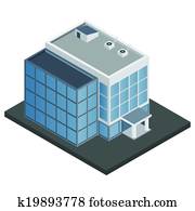 bürogebäude, isometrisch