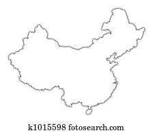 China outline map China outline map