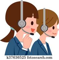 Women working in call center Women working in call center
