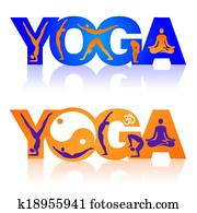 Word Yoga with Yoga positions icons