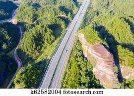 danxia landform and expressway