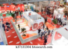 Defocused background of a trade show Defocused background of a trade show