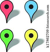 Markers map icons Markers map icons