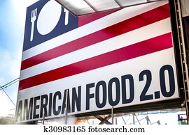 Signboard american food Signboard american food