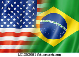 USA and Brazil flag