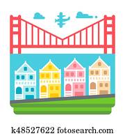 Flat design Painted Ladies