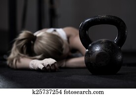 Girl after crossfit training Girl after crossfit training