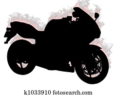 Silhouette motorcycle on Silhouette motorcycle on