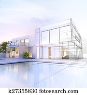 Wireframe villa