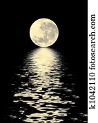 dourado, lua, beleza