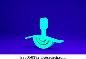 Green Acupuncture therapy icon isolated on blue background. Chinese medicine. Holistic pain management treatments. Minimalism concept. 3d illustration 3D render Green Acupuncture therapy icon isolated on blue background. Chinese medicine. Holistic pain management treatments. Minimalism concept. 3d illustration 3D render