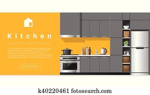 Interior design Modern kitchen background Interior design Modern kitchen background