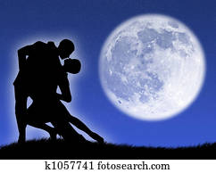 baile, en, la luna