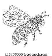 Bee coloring book vector illustration Bee coloring book vector illustration